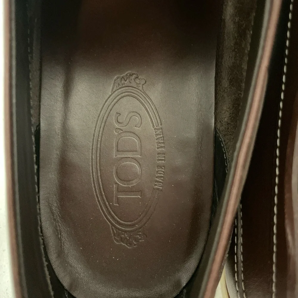 TOD’S Made in Italy Square Toe Boat Shoe in Brown Leather Size 13 $695